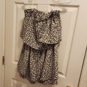 Floral Strapless Romper